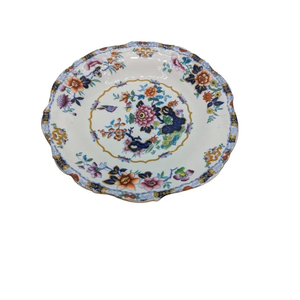 Antique Minton Oriental Japan Floral Pedestal Plate 10